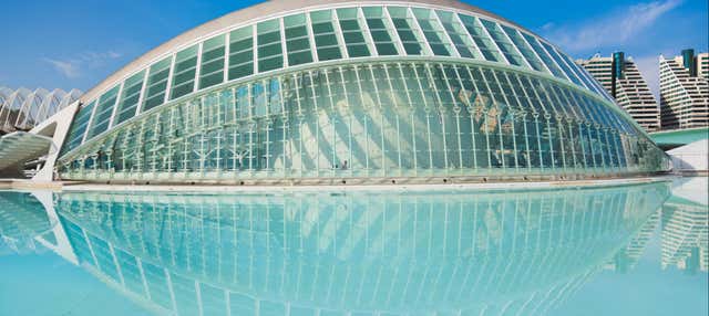 Entrada a la Ciudad de las Artes y las Ciencias en Valencia
